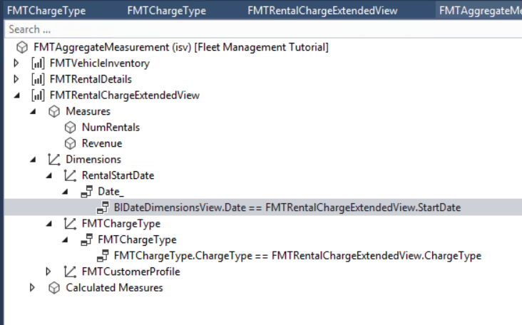 BIDateDimensionsView.Date==FMTRentalChargeExtendedView.StartDate.