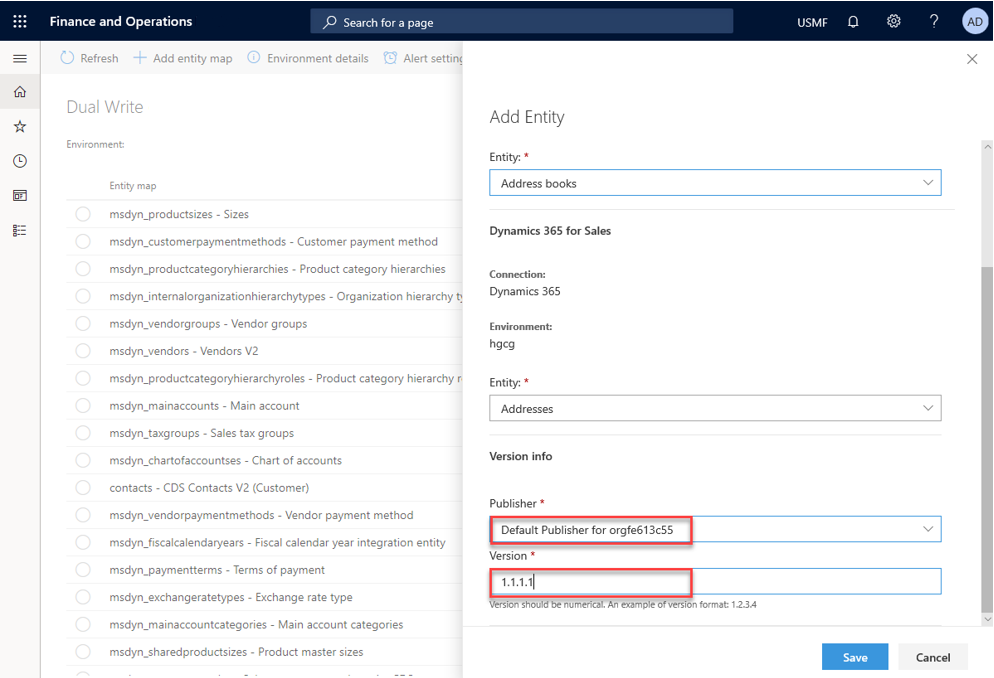 Adding a new Address books table map.