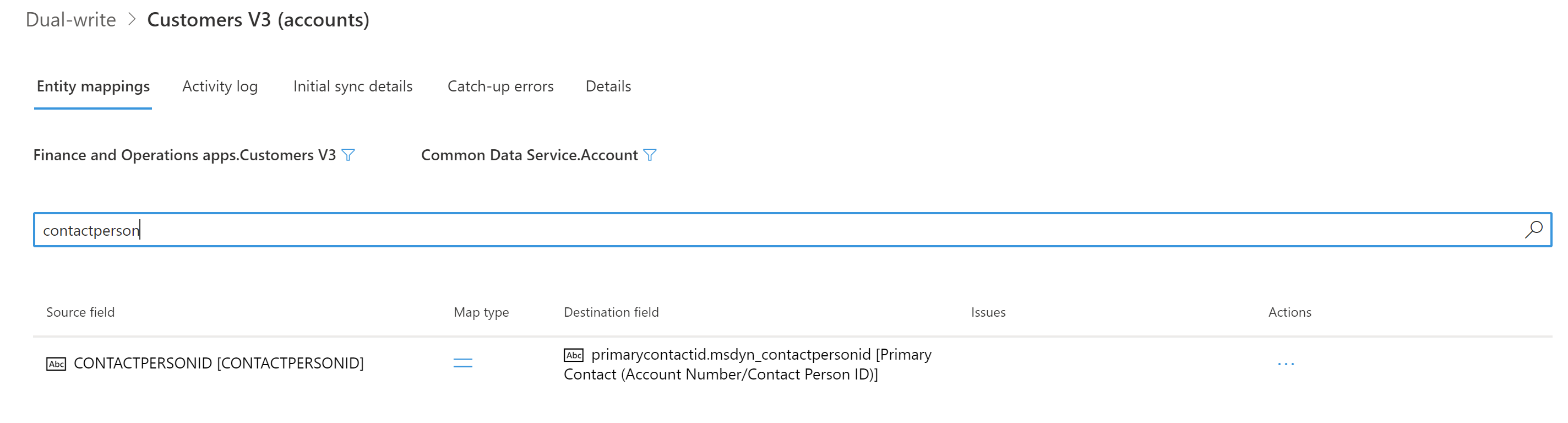 Löschen der Spalte „ContactPersonID“.