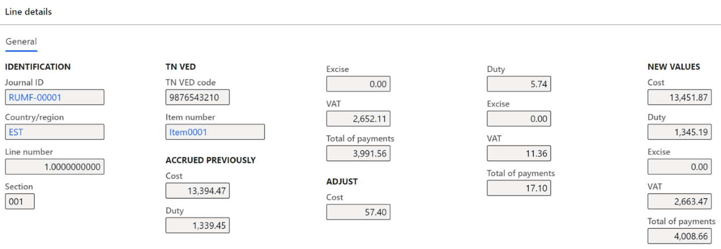 Line details FastTab.