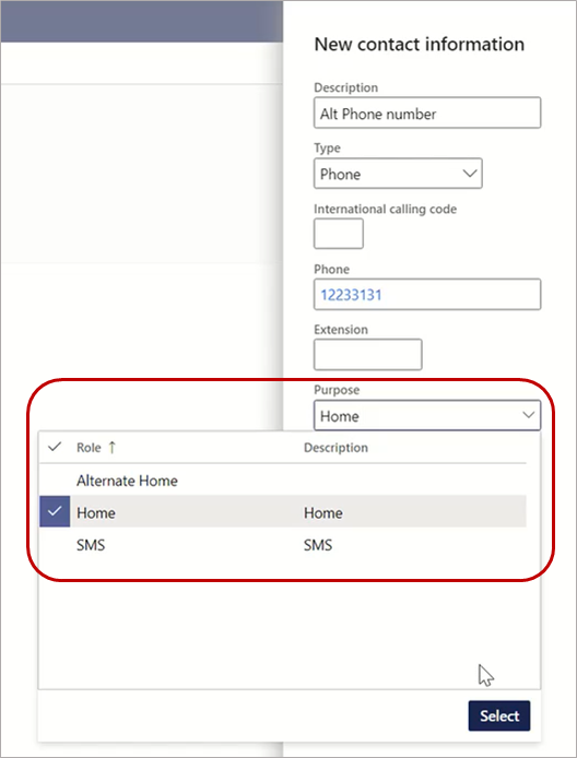 Der Mitarbeiter kann im Dropdown-Feld „Zweck“ nicht „Geschäftlich“ auswählen.