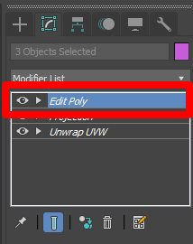 Modifikator „Edit Poly“.