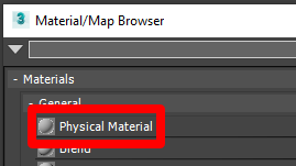 Option „Physical Material“.