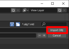 Option „Import Object“.