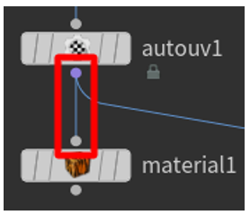 Verbinden des autouv1-Knotens mit dem material1-Knoten.