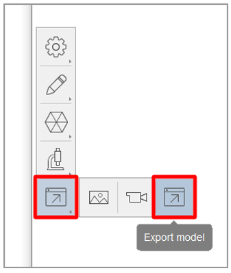 Schaltfläche „Export model“.