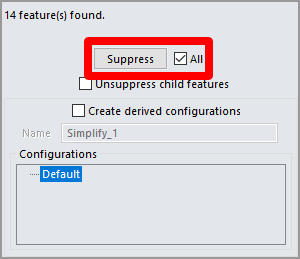 Option „Suppress“.