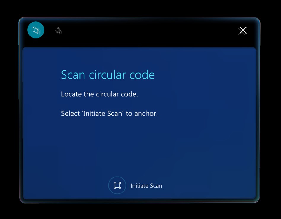 Schaltfläche „Scan starten“ auf der Seite „Kreisförmigen Code scannen“.