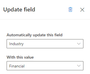 Beispiel für die Aktivität „Feld aktualisieren“.