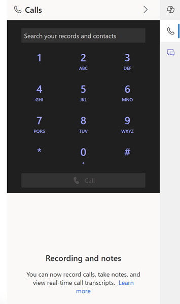 Microsoft Teams Dialer öffnen