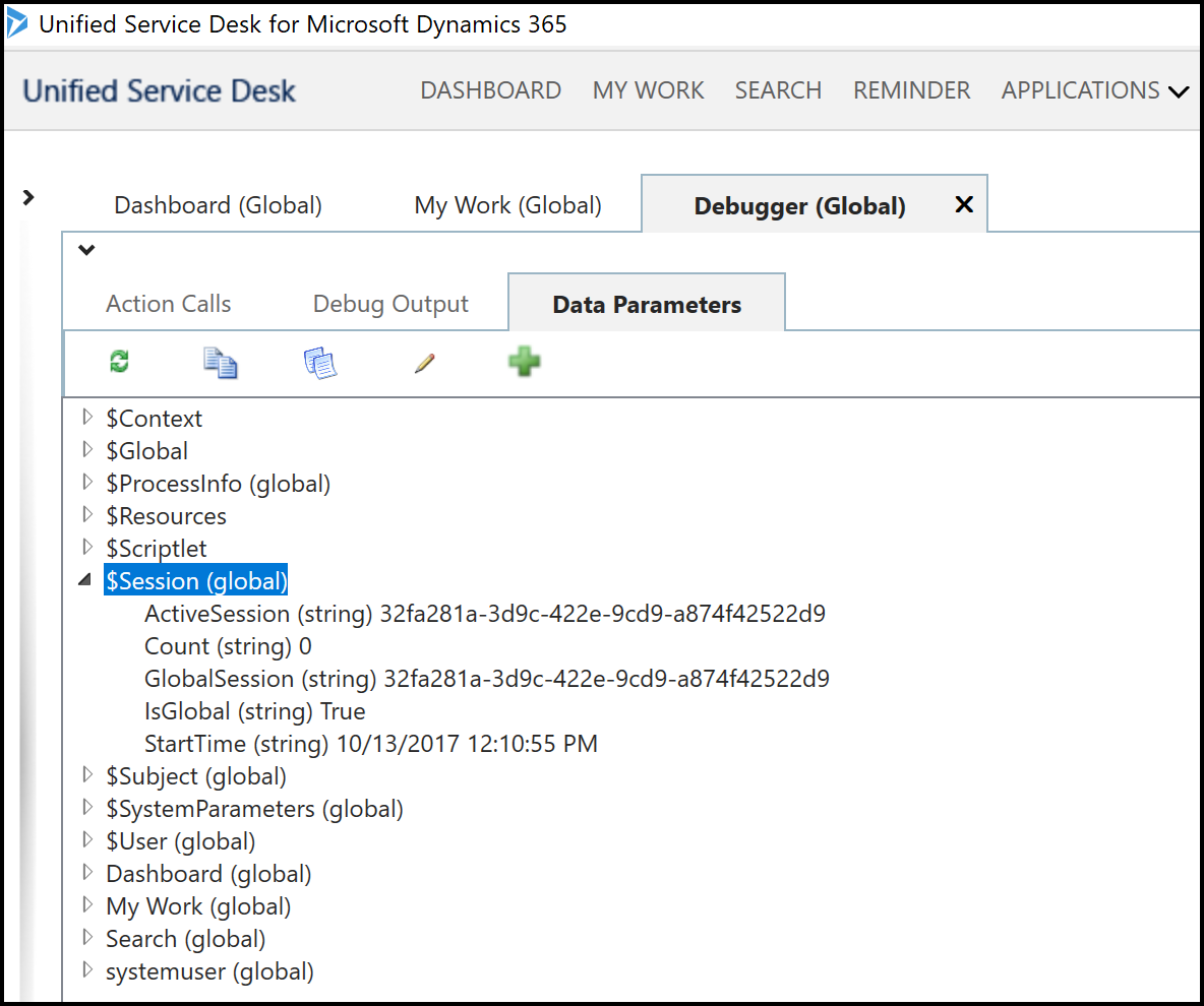 Ersetzungsparameter auf der Datenparameter-Registerkarte.