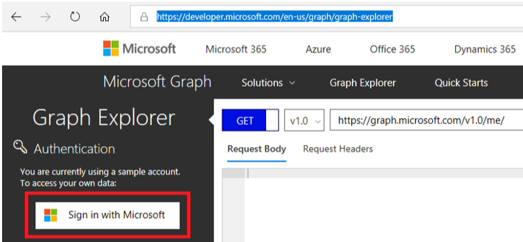 Microsoft Graph-Anmeldung