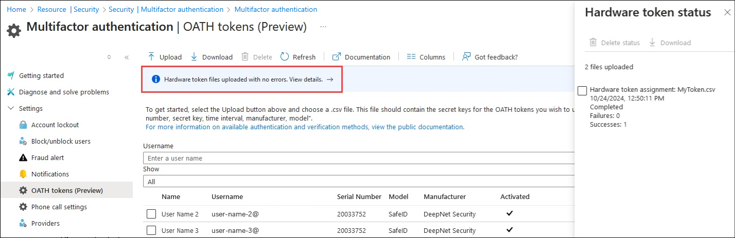 Screenshot: Doppelte Token im Microsoft Entra Admin Center