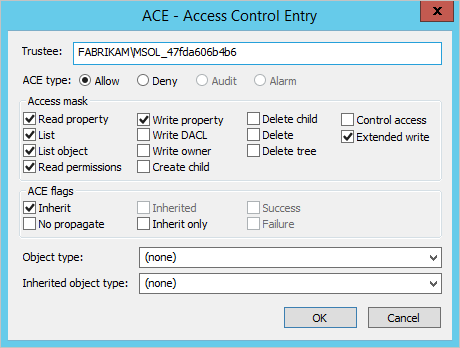 Troubleshoot, verify permissions on Device Registration Configuration