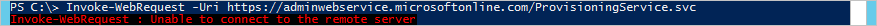 Screenshot einer Fehlermeldung, wenn PowerShell keine Verbindung mit dem Remoteserver herstellen kann