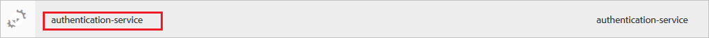 Screenshot, in dem „authentication-service“ auf dem Bildschirm hervorgehoben ist.