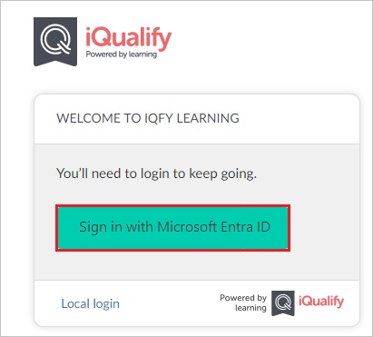 Screenshot shows the login page of application.