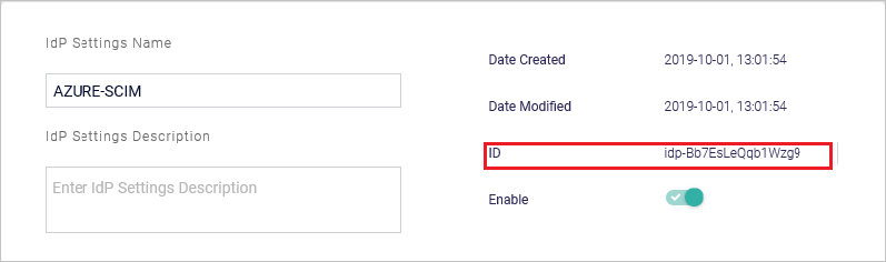 Meta Networks Connector, IdP-ID