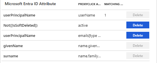 Benutzerattribute in Proxyclick