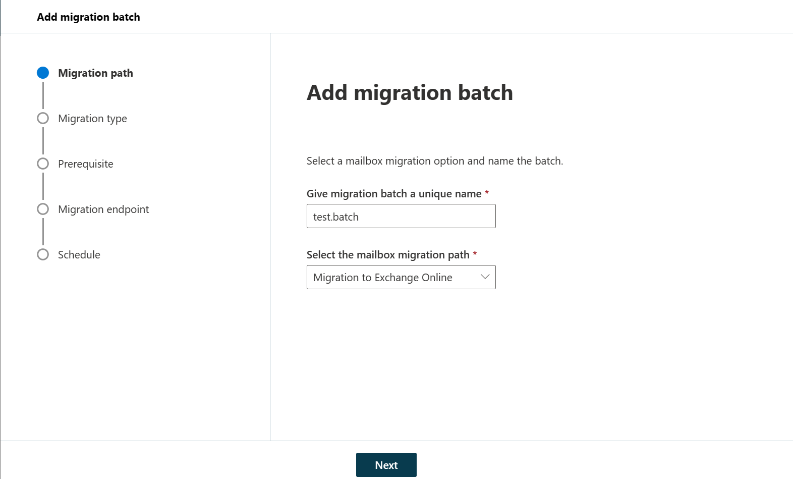 Hinzufügen eines Migrationsbatches