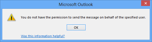 Der Screenshot zeigt die Fehlermeldung nach dem Ausführen von Outlook im Onlinemodus.