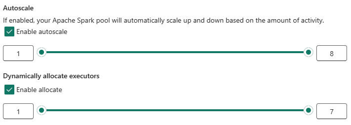 Screenshot: Optionen für die Erstellung von benutzerdefinierten Pools für automatische Skalierung und dynamische Zuteilung.