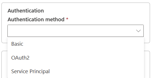 Screenshot: Seite zur Auswahl der Authentifizierungsmethode