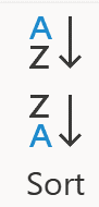 Screenshot des Icons für die Power Query Sortieren-Transformation.