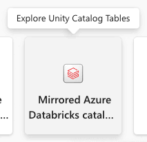 Screenshot: Neues gespiegeltes Azure Databricks-Element im Fabric-Portal