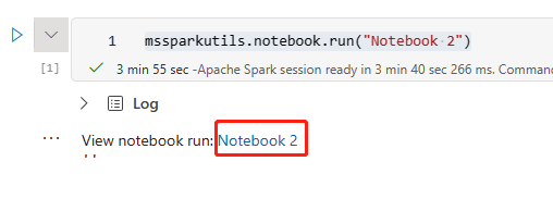 Screenshot, der zeigt, wie Notebook zum Speichern von Schnappschüssen ausgeführt wird.