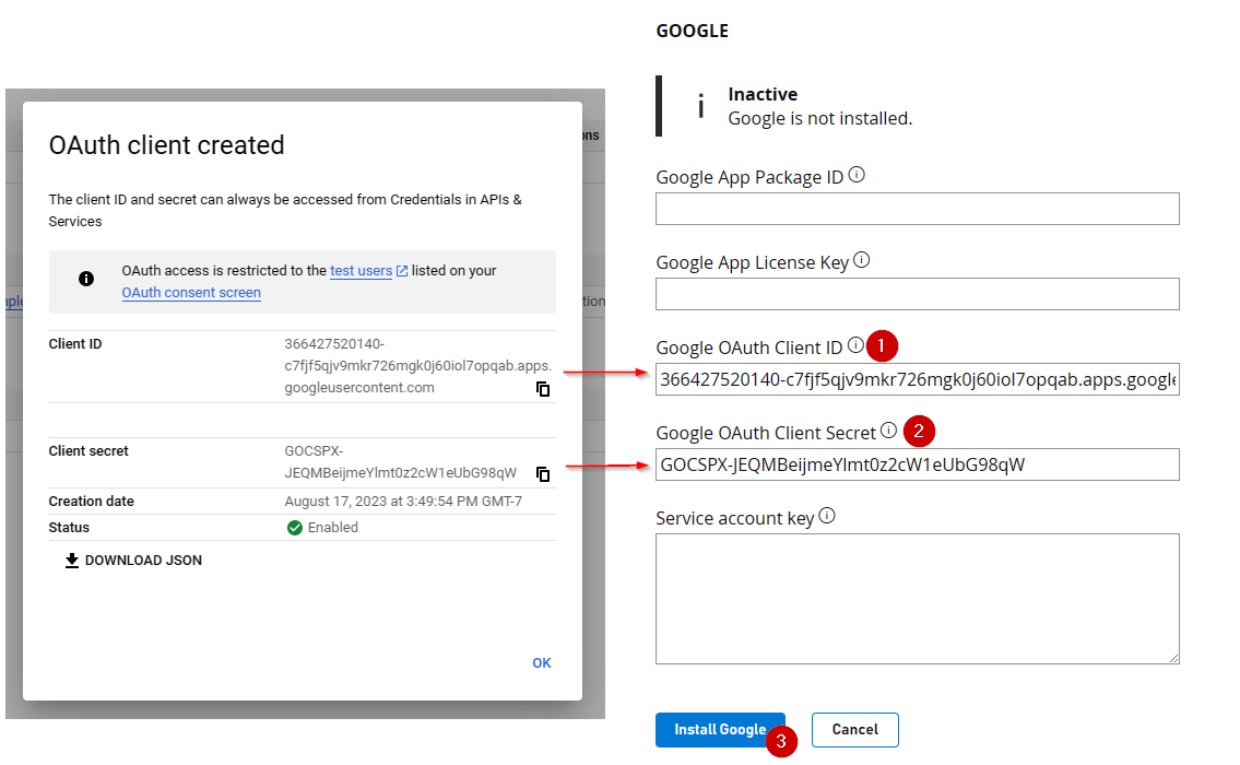 PlayFab Game Manager Google-Add-On installieren