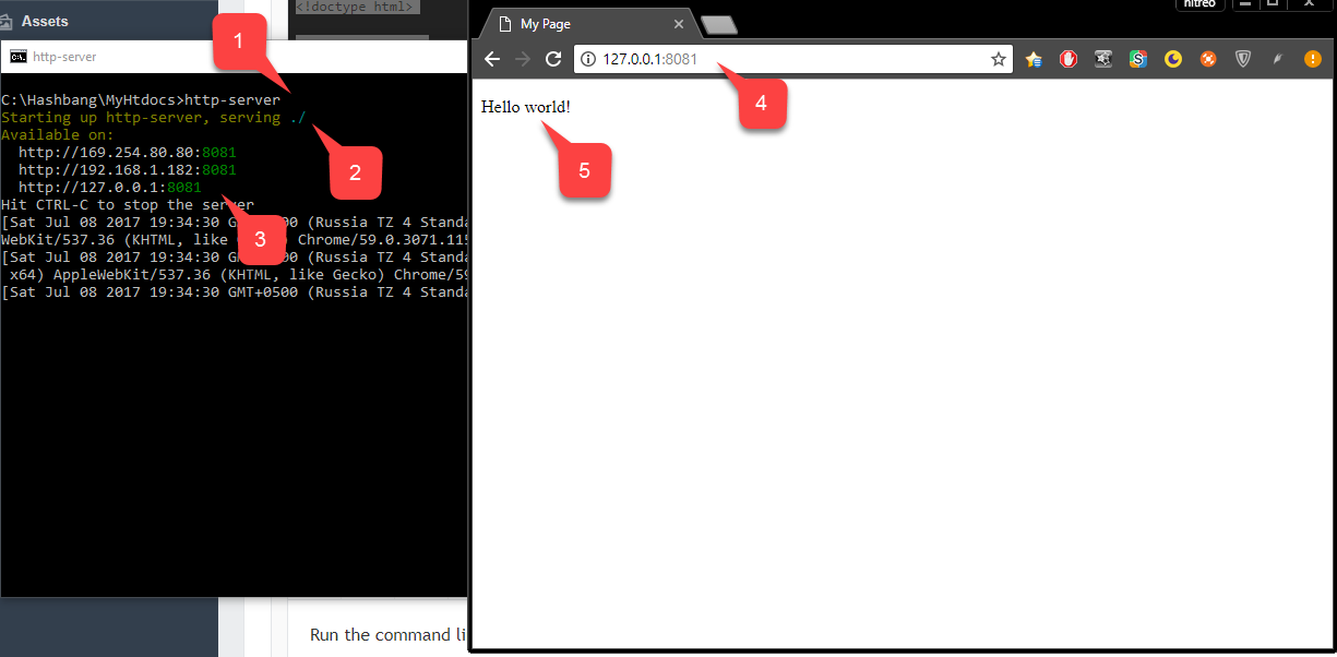 Bereitstellen von Dateien mit dem Befehl http-server