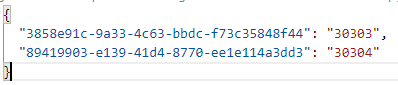 Screenshot der Portzuordnung in der CustomConnectorPortMap.json-Datei.