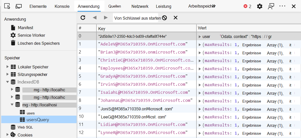 devtools indexedDB