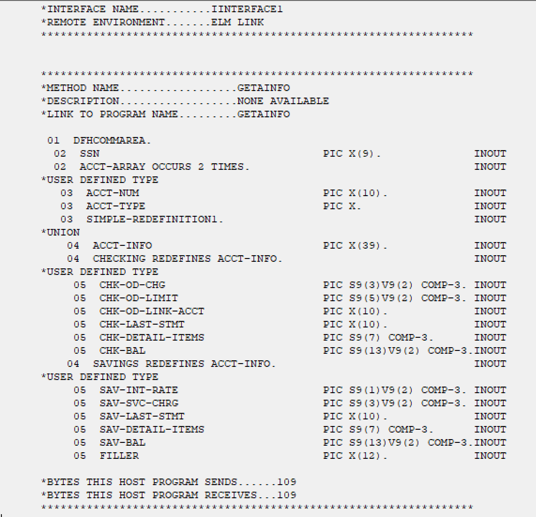 Screenshot: Analysierte Hostdefinitionsansicht für CICS in HIS Designer