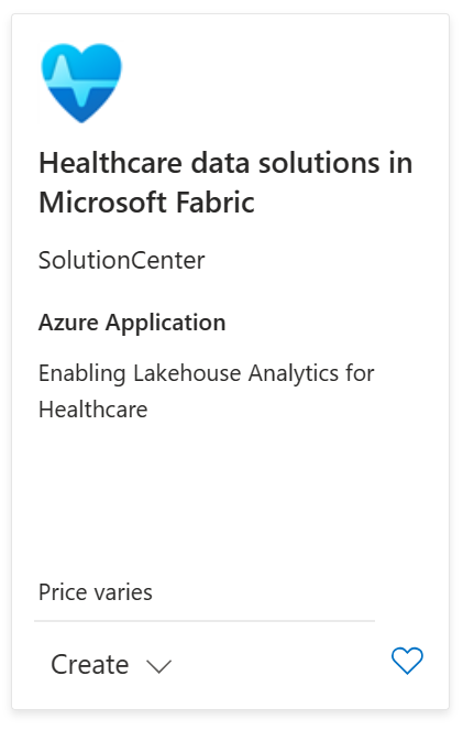 Screenshot des Azure Marketplace-Angebots für Datenlösungen für das Gesundheitswesen.