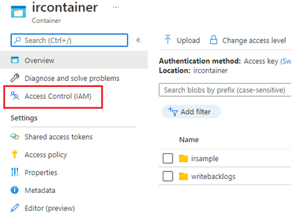 Finden Sie das Access Steuerelement für Ihren Container.