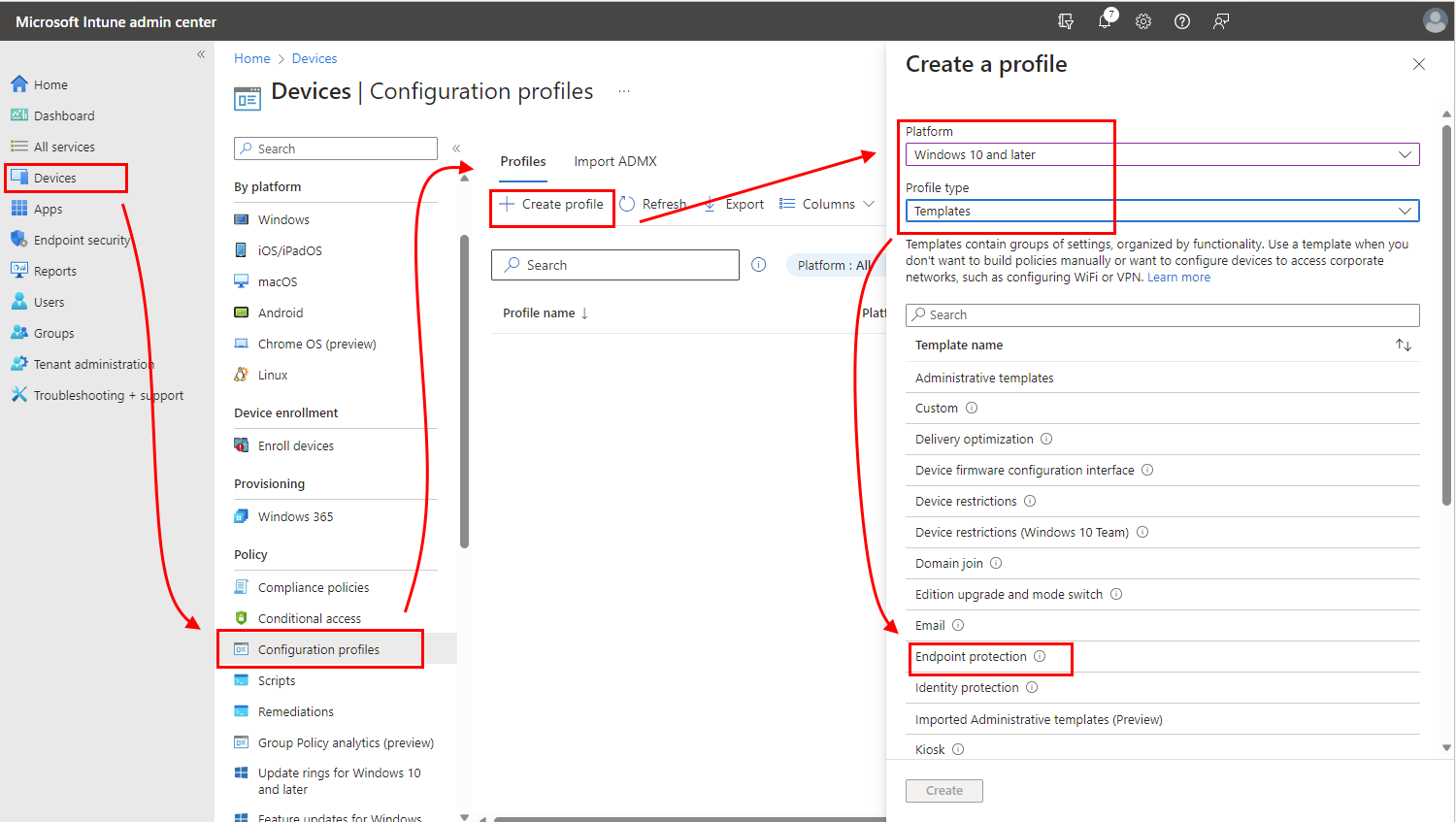 Auswählen Ihres BitLocker-Profils