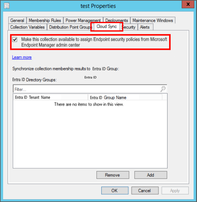 Konfigurieren der Cloudsynchronisierung