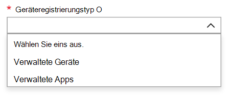 Geräteregistrierungstyp