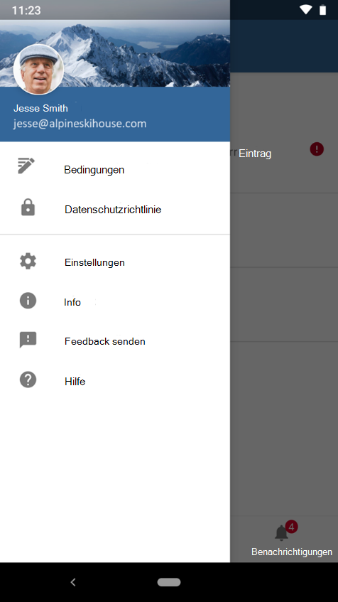 Screenshot des Beispiels Nr. 1 für Intune-App für