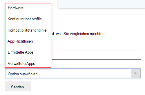 Screenshot: Copilot-Vergleichsaufforderung, nachdem Sie ein Gerät in Microsoft Intune oder Intune Admin Center ausgewählt haben.