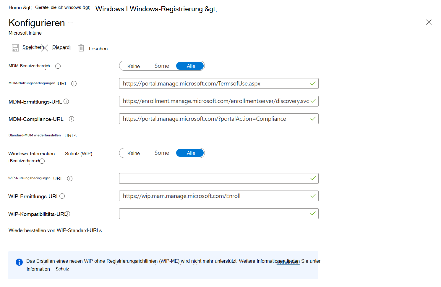 Screenshot: Microsoft Entra MDM-Benutzerbereich