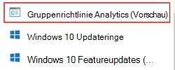 Screenshot, der das Öffentliche Vorschautag des Beispiels in Microsoft Intune Admin Center und Microsoft Intune zeigt.