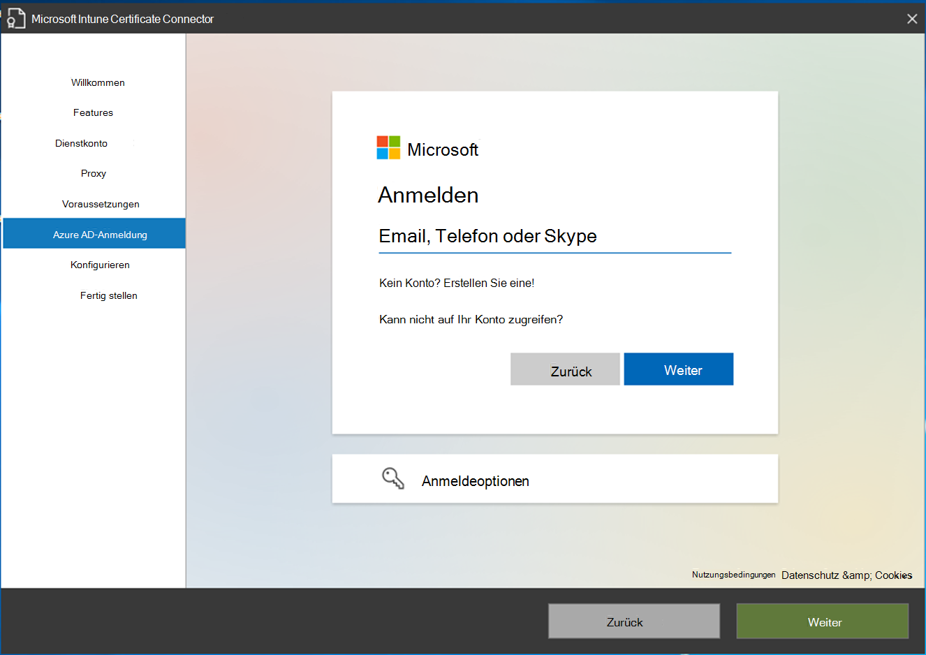 Authentifizieren Sie sich bei Ihrem Microsoft Entra ID.