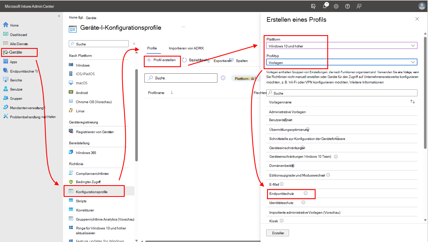 Auswählen Ihres BitLocker-Profils