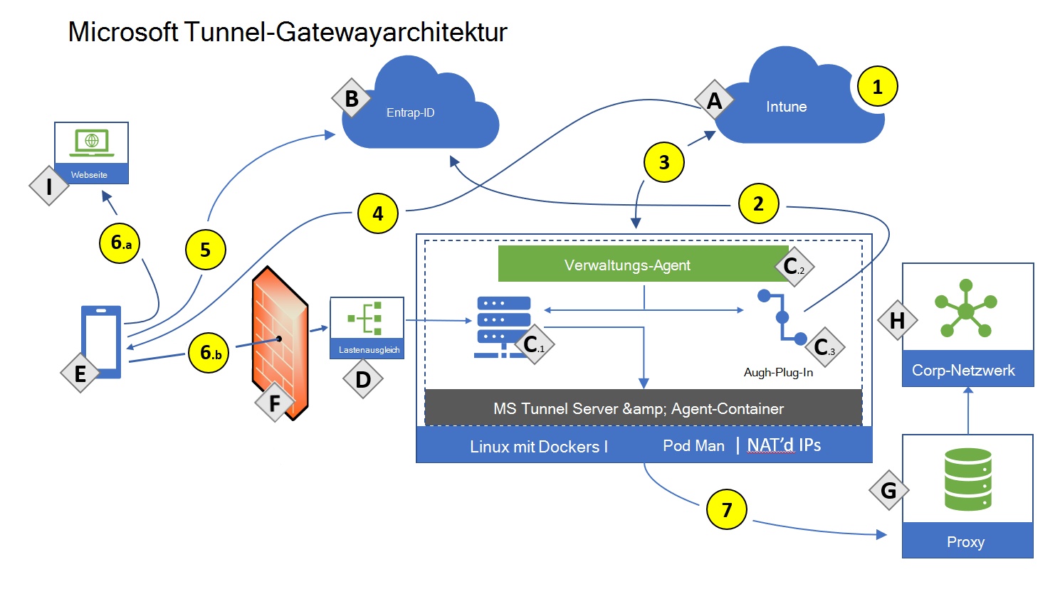 Abbildung der Microsoft Tunnel Gateway-Architektur