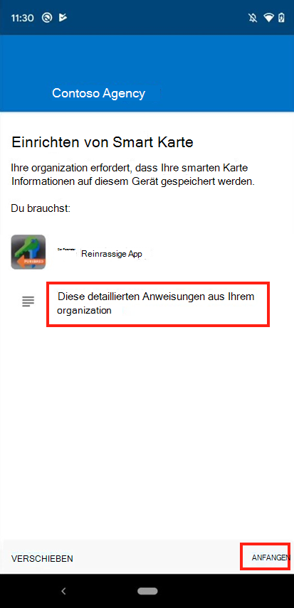 Screenshot der Intune-App, Bildschirm 