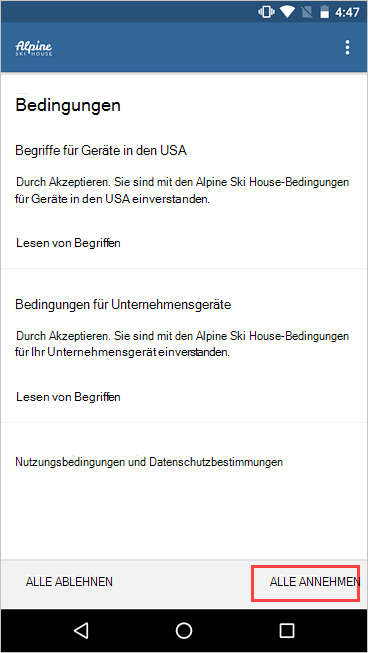 Screenshot: Unternehmensportal, Bildschirm 