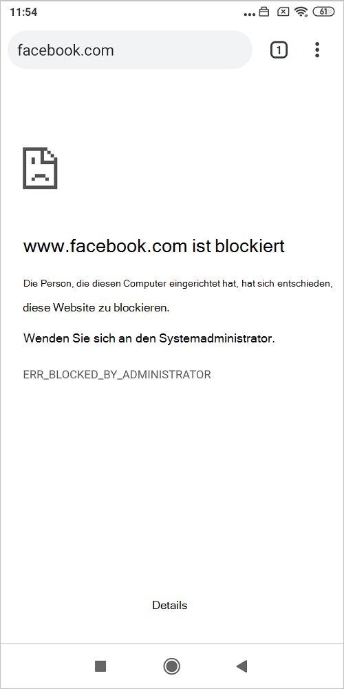 Blockierte URL